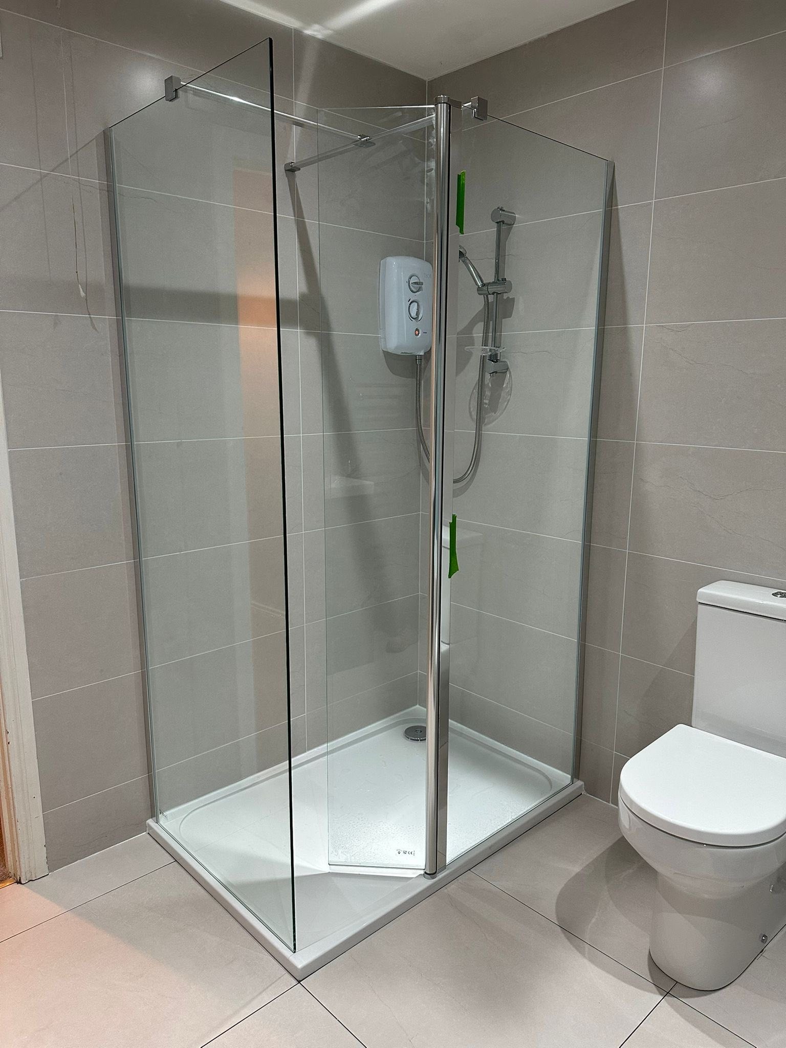 Modern shower enclosure and toilet