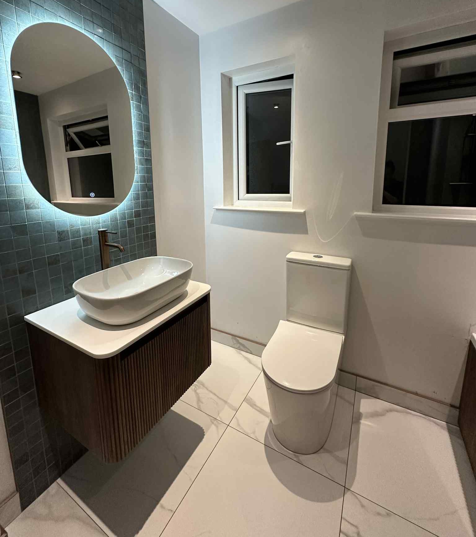 Modern bathroom with sink and toilet